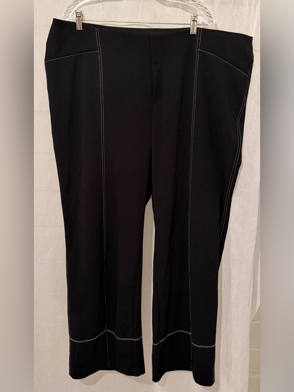 INC International Concepts Black Pants with White Contrast Stitching Plus 22W